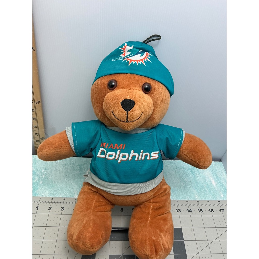 Good Stuff NFL Miami Dolphins Plush Teddy Bear 15 Inch Stuffed Animal Brown Aqua